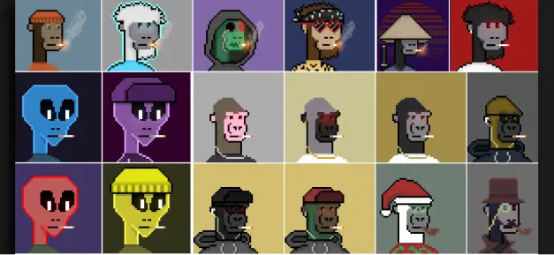 image of my digital pixel art the smoking apes