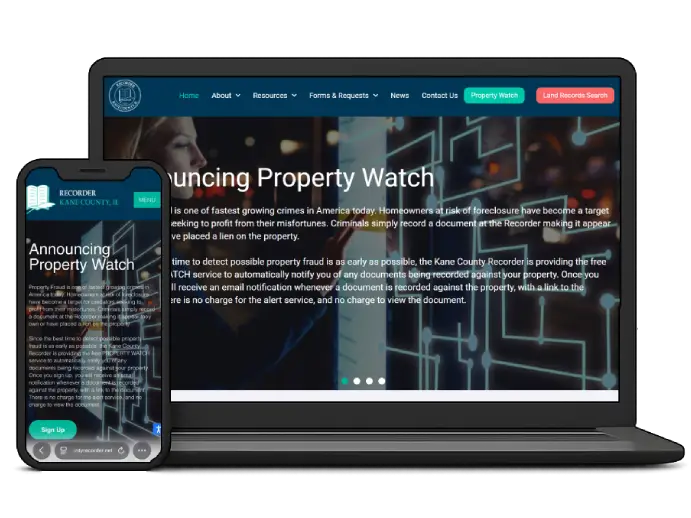 Example responsive small business website on laptop and phone
