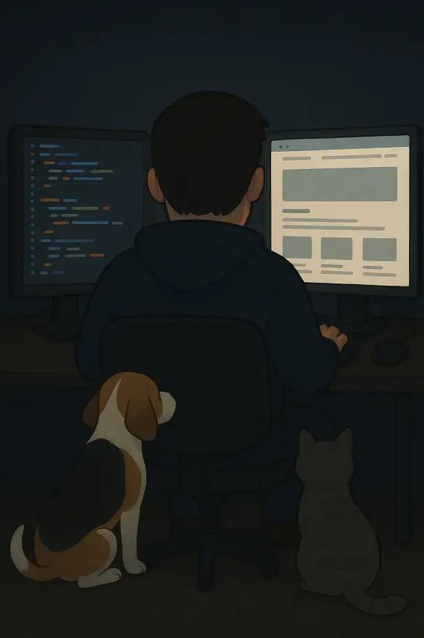 Scott working on custom web design